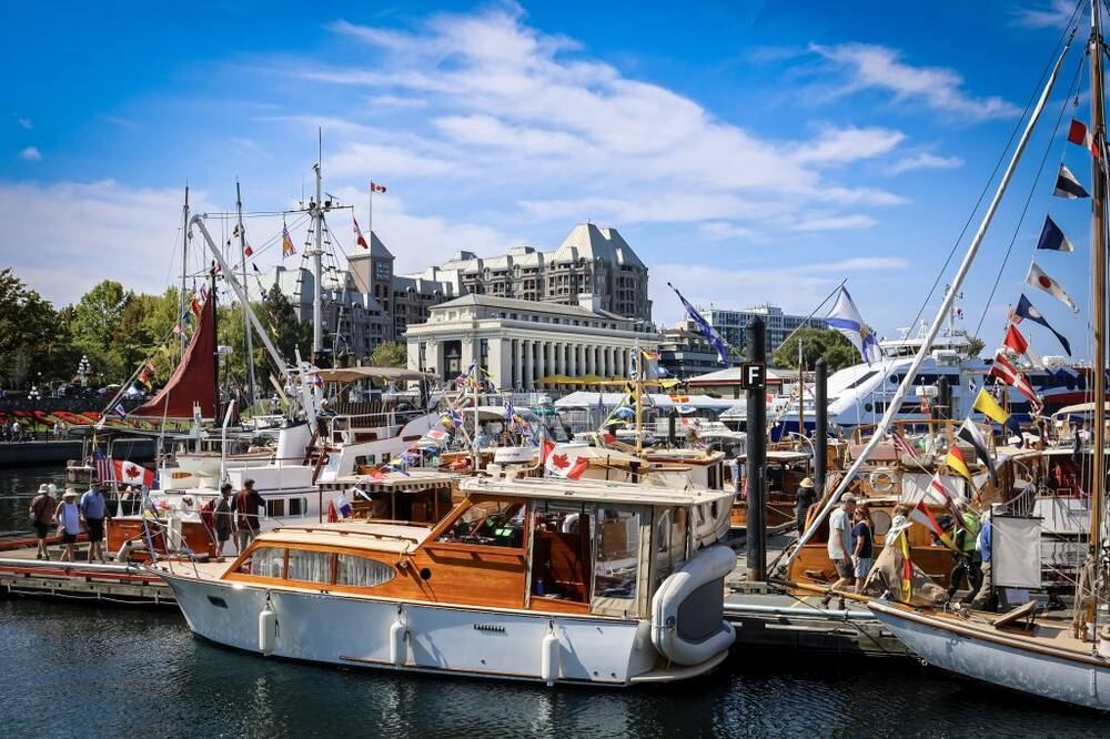 Boats moored in Victoria Harbour, British Columbia